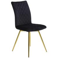 Stuhl Selena S in Schwarz/Gold - Goldfarben/Schwarz, KONVENTIONELL, Textil/Metall (45/90/57cm) - Mömax
