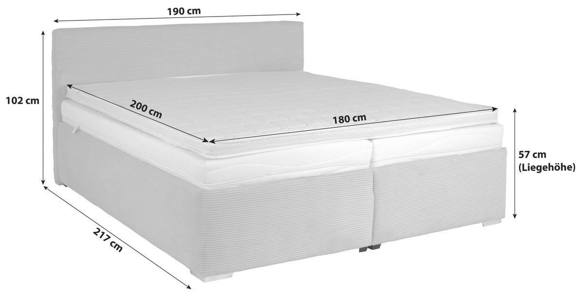 Tapecirani Krevet S Madracem Lesia - bijela/boje kroma, Moderno, drvni materijal/drvo (180/200cm)