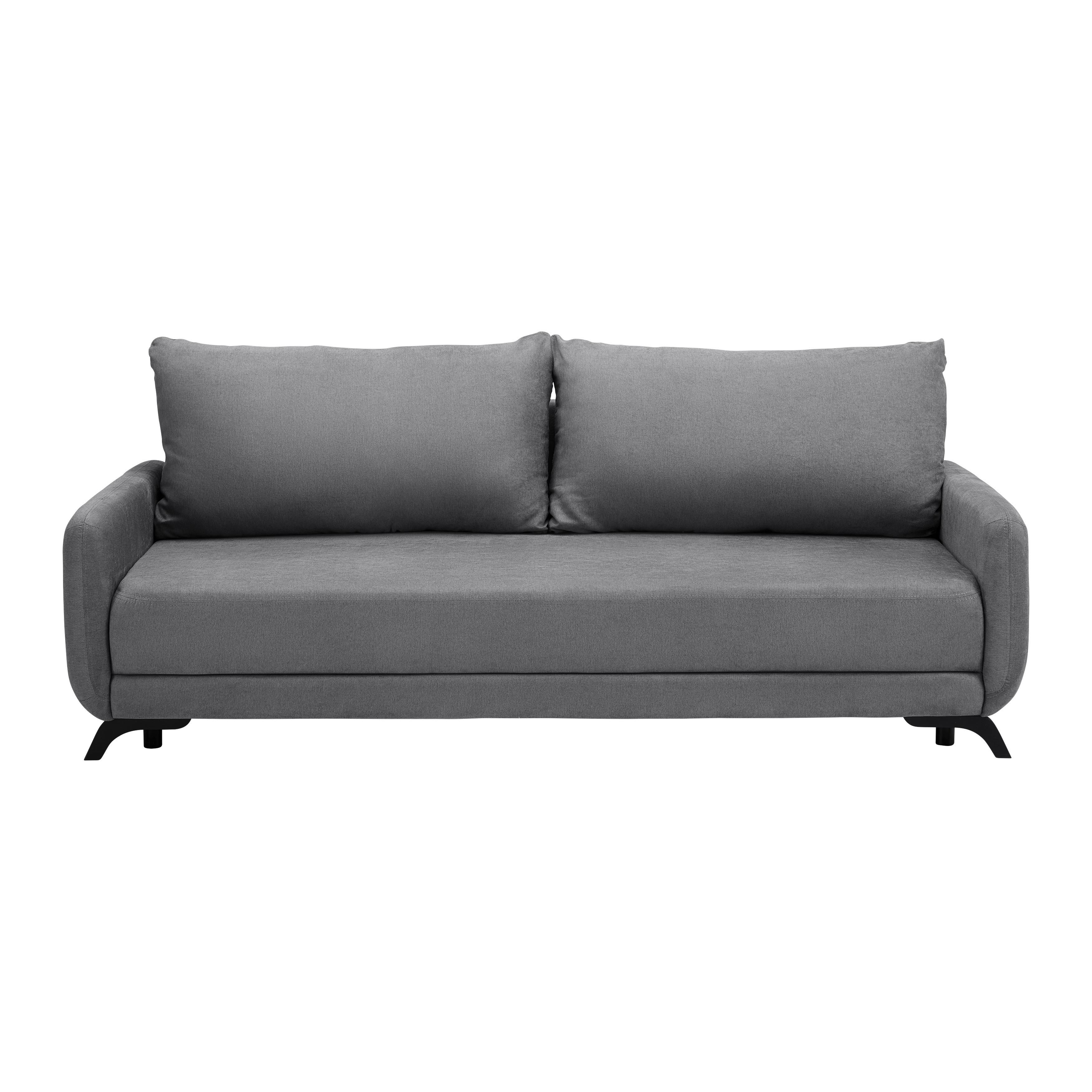 Zofa S Posteljno Funkcijo Oliver, Temno Siva - siva/črna, Moderno, tekstil/les (220/74/93cm) - Bessagi Home