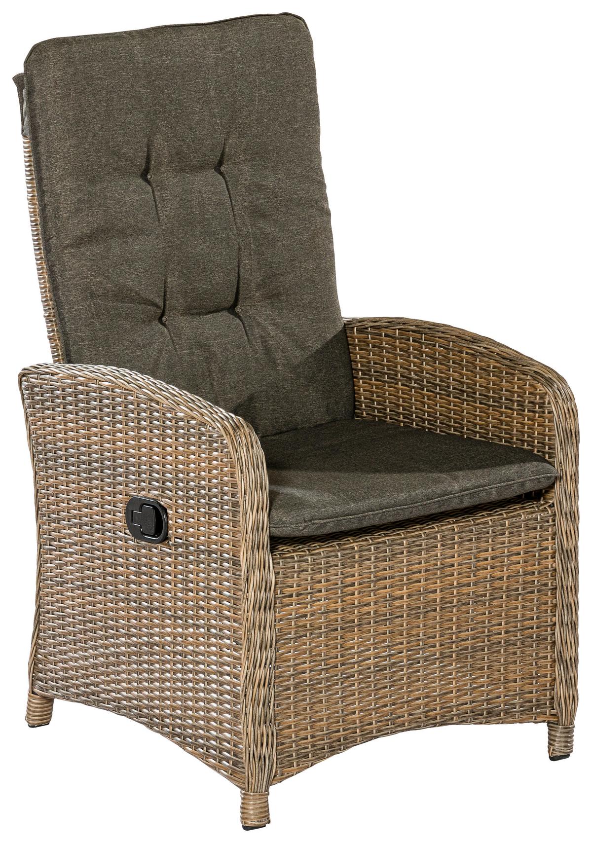 GARTENSET ATRANI - Grau, MODERN, Kunststoff/Textil - Gardenson
