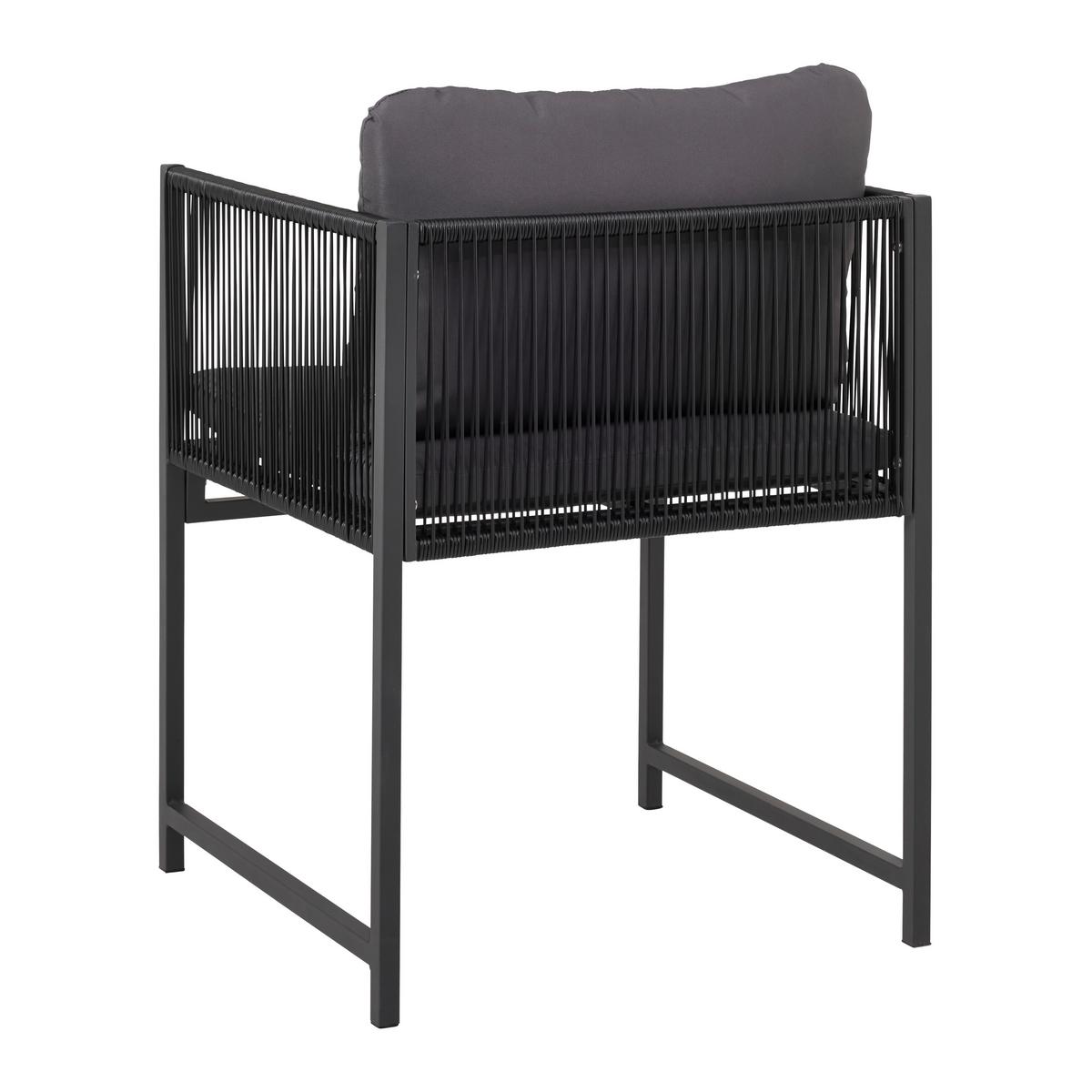 Balkonska Garnitura Stella, Temno Siva, Črna, Jeklo - temno siva/siva, Moderno, kovina/umetna masa - Bessagi Garden