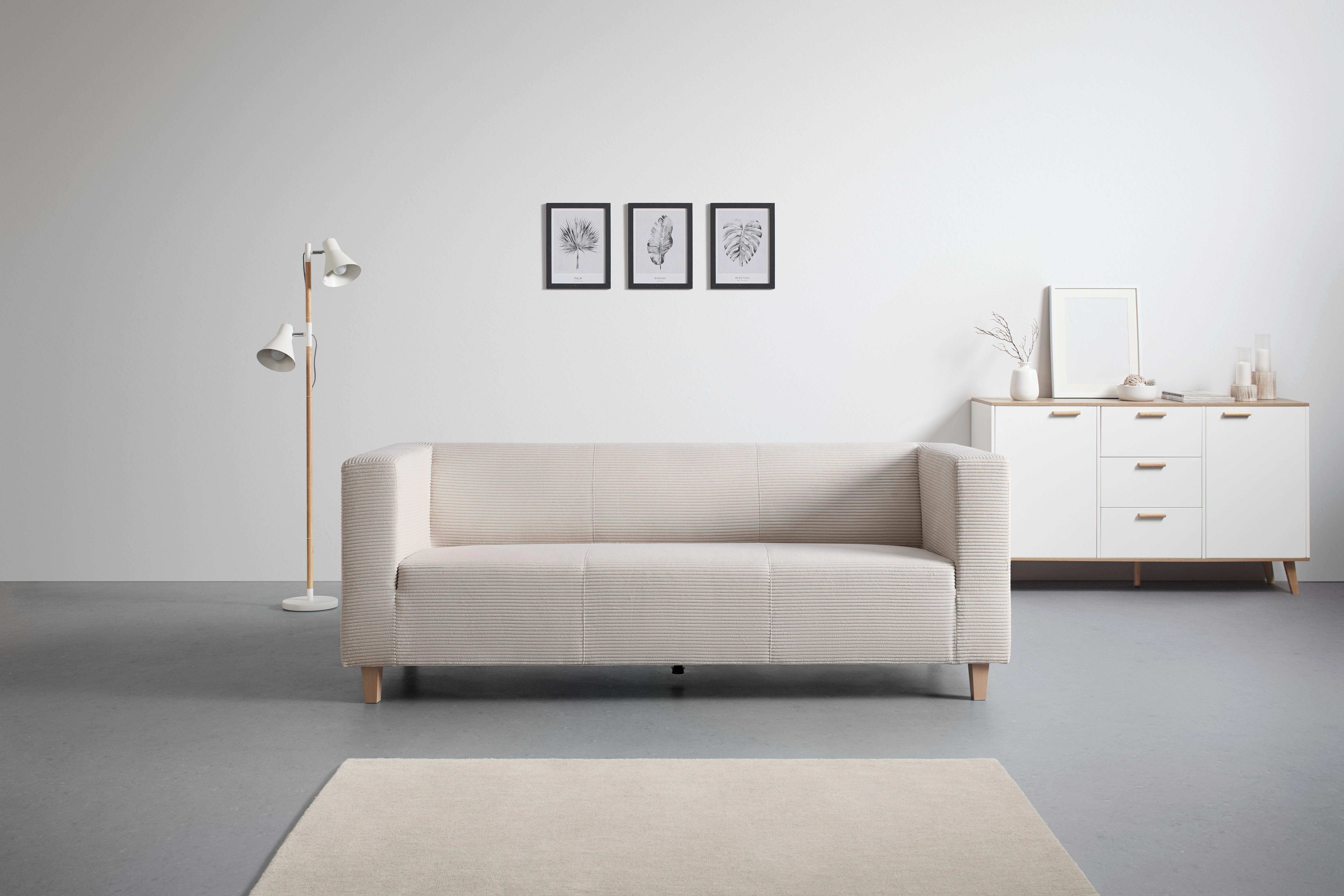 3-sed Sam - krem barve, Moderno, tekstil/les (217/79/84cm) - Mömax