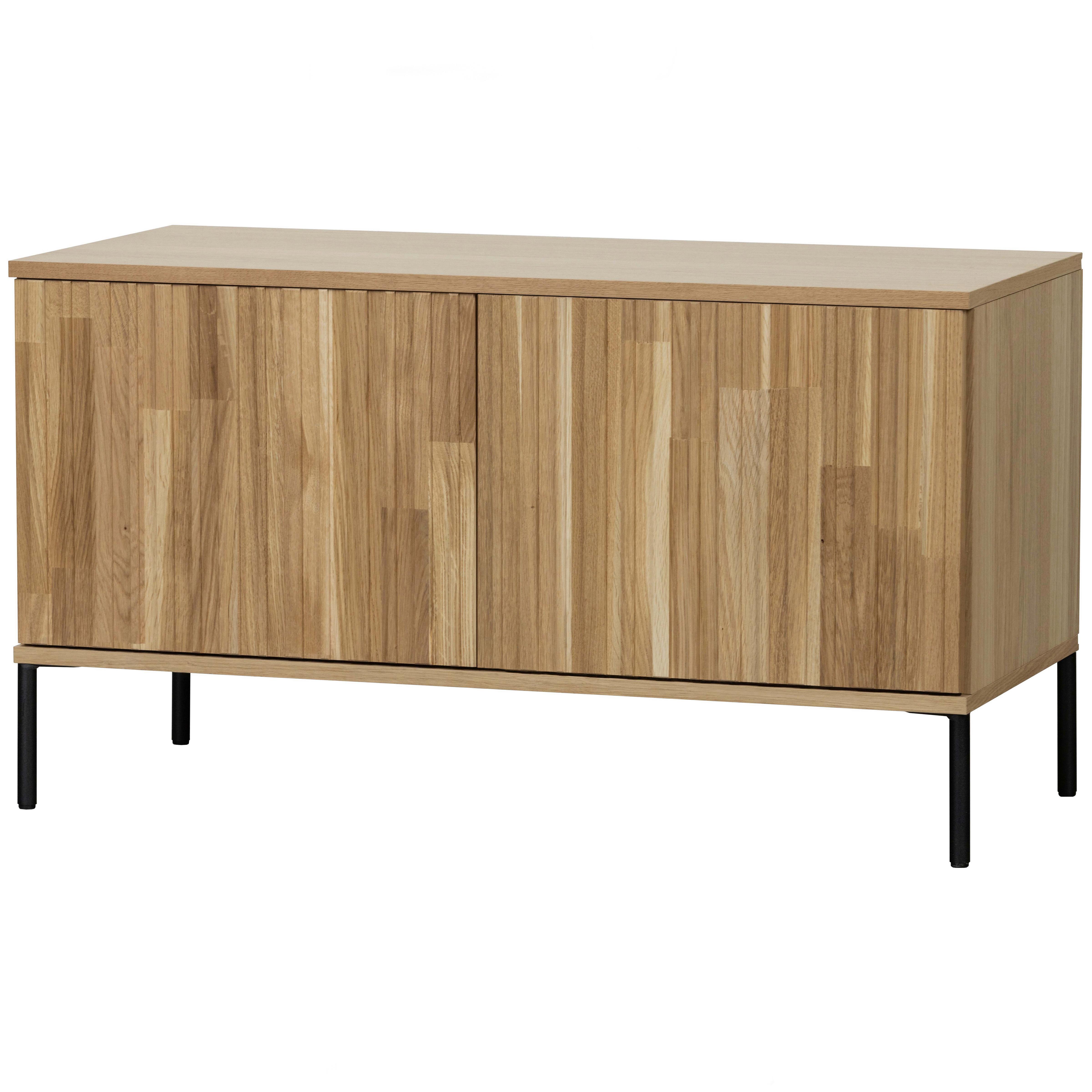 Lowboard Gravure Naturfarben B: 100cm - Schwarz/Naturfarben, Design, Holz/Metall (100/56/44cm) - Livetastic