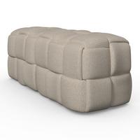 Bettbank Ella Bouclé Beige - Creme/Schwarz, MODERN, Holz/Kunststoff (110/45/45cm) - Bessagi Home