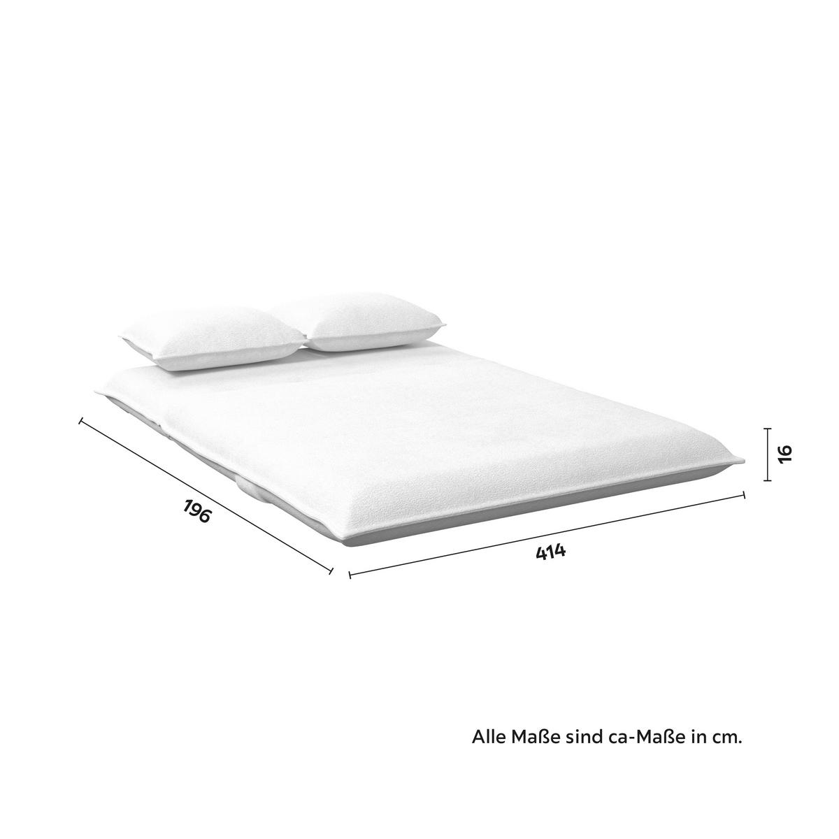 Schlafsofa Macy Weiß Bouclé - Weiß, MODERN, Textil/Metall (141/68/87cm) - Bessagi Home