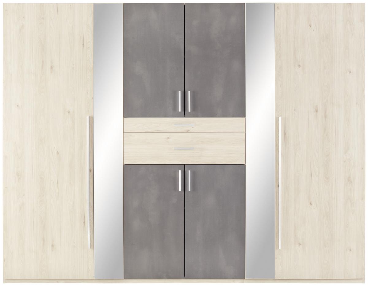 Dulap cu uși rotative Odessa - culoare lemn stejar/ruginiu, Konventionell, material pe bază de lemn (270/208/58cm) - Mömax