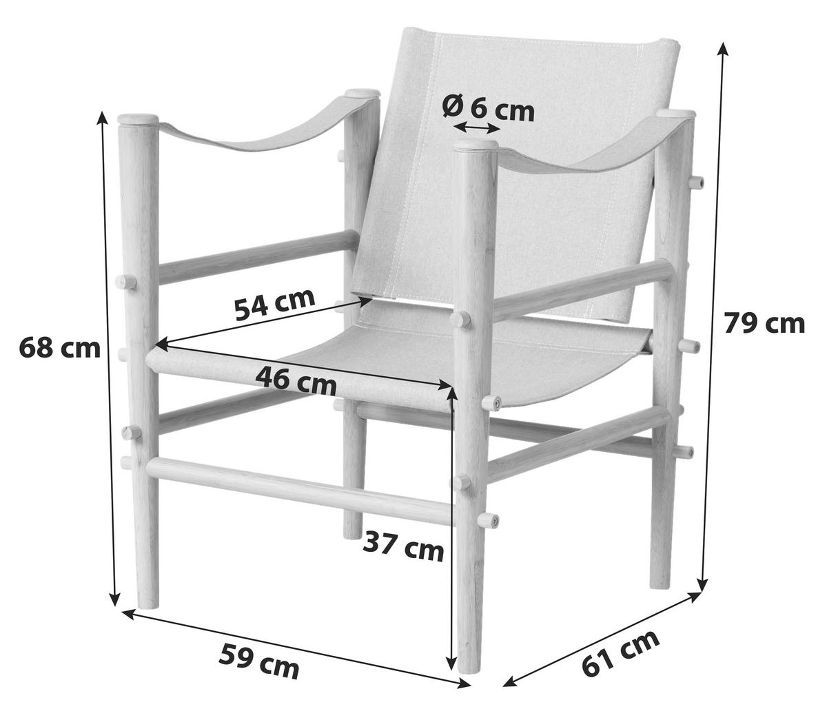 Loungesessel Safari - Beige/Naturfarben, Design, Holz (59/79/61cm) - MID.YOU