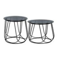 Măsuță de cafea FLOWER - negru, Modern, sticlă/metal (60/50/41/45/60/50cm) - Modern Living