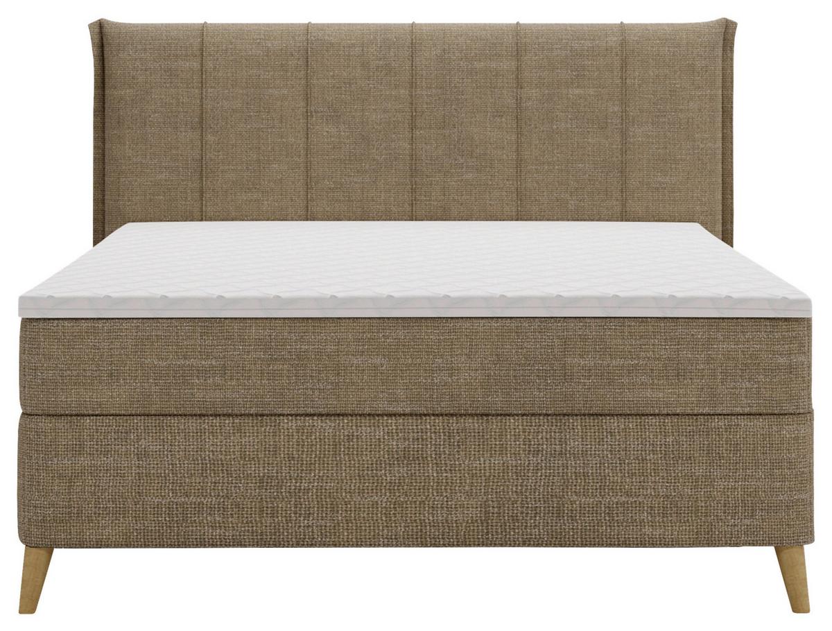 Boxbett Veloria Braun ca. 140x200cm - Beige/Schwarz, KONVENTIONELL, Textil/Metall (140/200cm) - Based