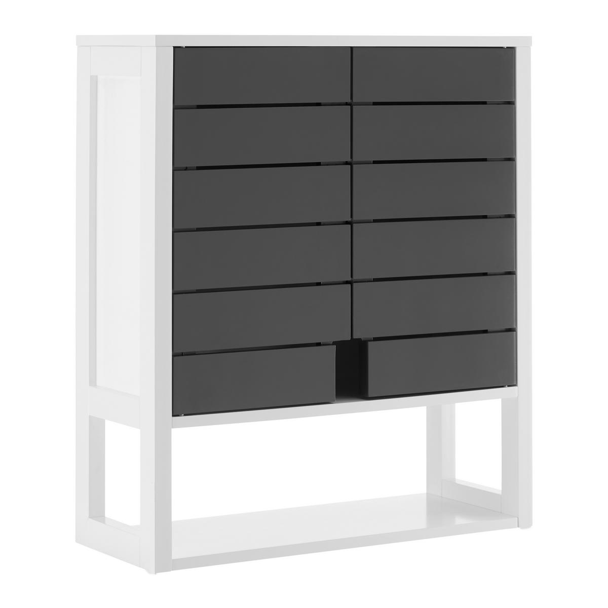 Hängeschrank Tia Grau/Weiß ca. 60x70x23 cm - Weiß/Grau, MODERN (60/70/23cm) - Bessagi Home