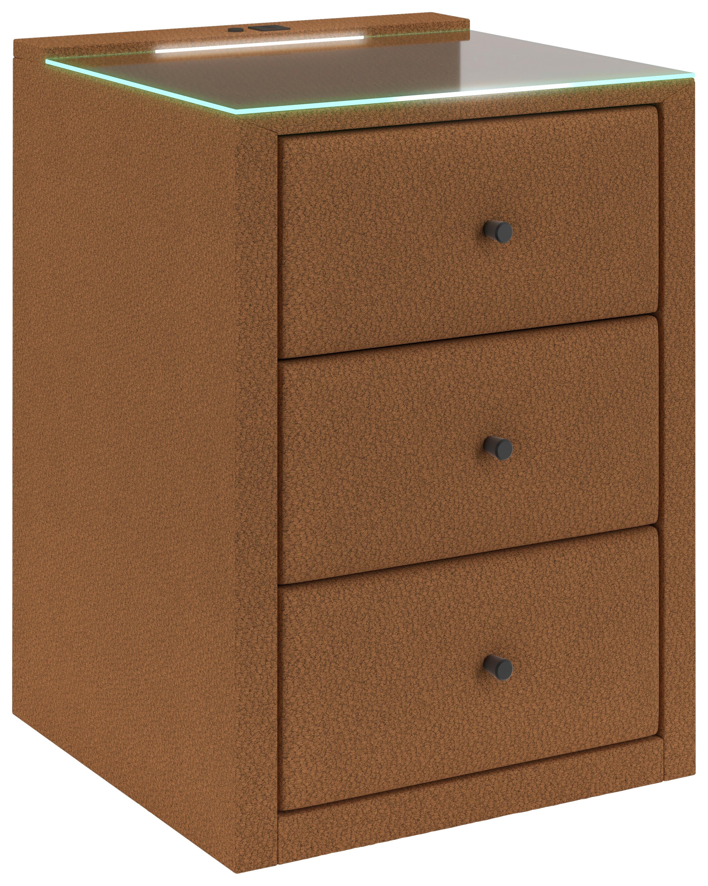 Noćni Ormarić Carmen - smeđa, Konvencionalno, plastika (52/68/48,5cm) - Modern Living