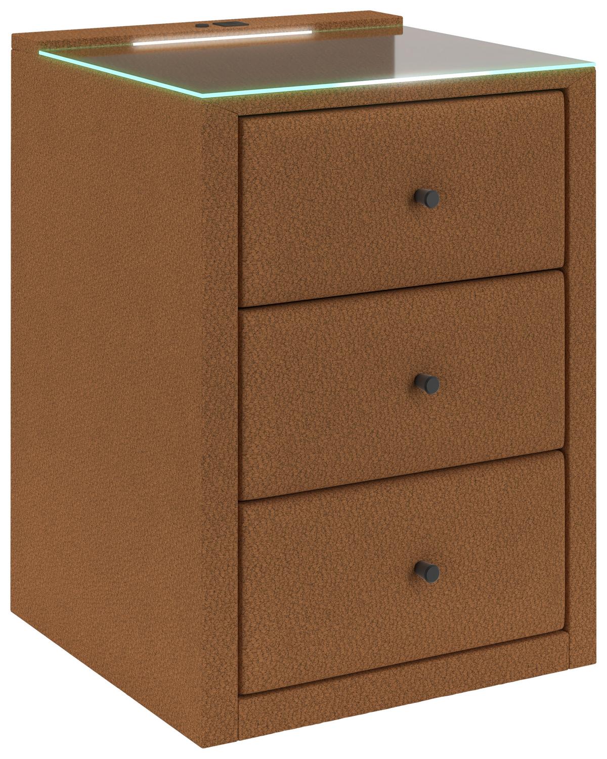 Noćni Ormarić Carmen - smeđa, Konvencionalno, plastika (52/68/48,5cm) - Modern Living