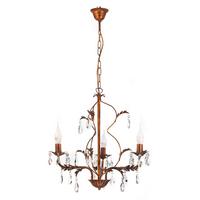 Kristall-Hängeleuchte Teresa Bronzefarben max. 6 Watt - Bronzefarben, KONVENTIONELL, Glas/Metall (40/100cm)