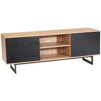 Lowboard Wl6.822 - Eichefarben/Schwarz, Design, Holzwerkstoff/Metall (150/55/40cm) - Livetastic
