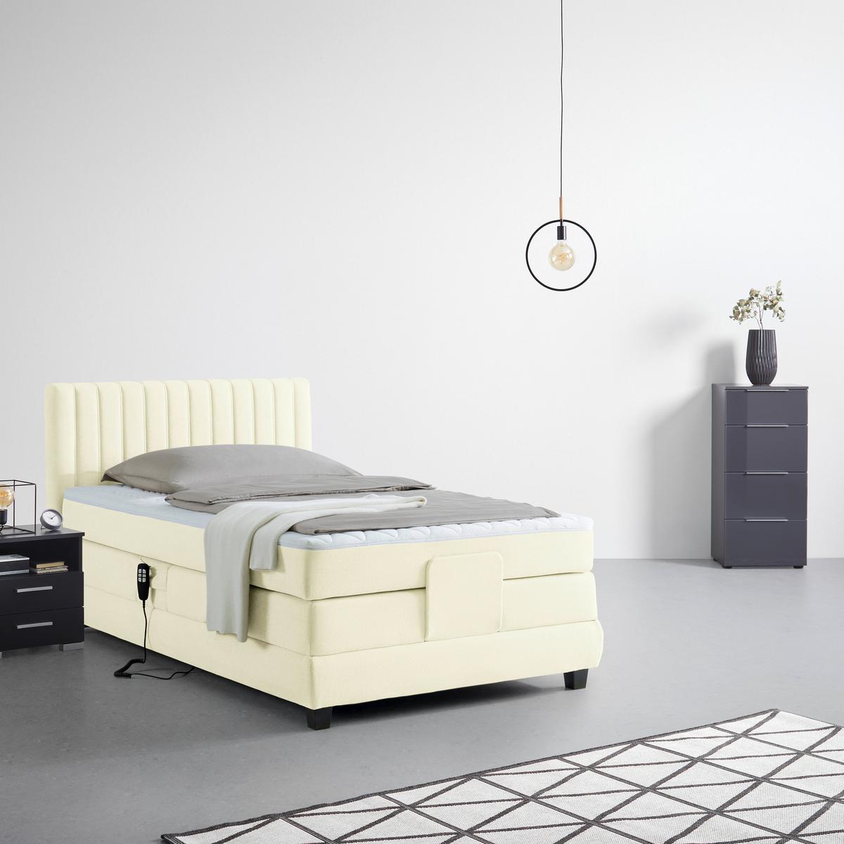 PAT BOXSPRING DIXON - ecru, Konventionell, lemn/textil (120/200cm) - Premium Living