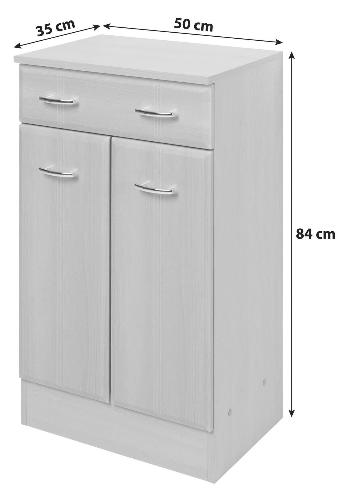 Unterschrank in Weiss 'Rallye' - Chromfarben/Weiß, KONVENTIONELL, Holzwerkstoff/Kunststoff (50/84/35cm) - Held