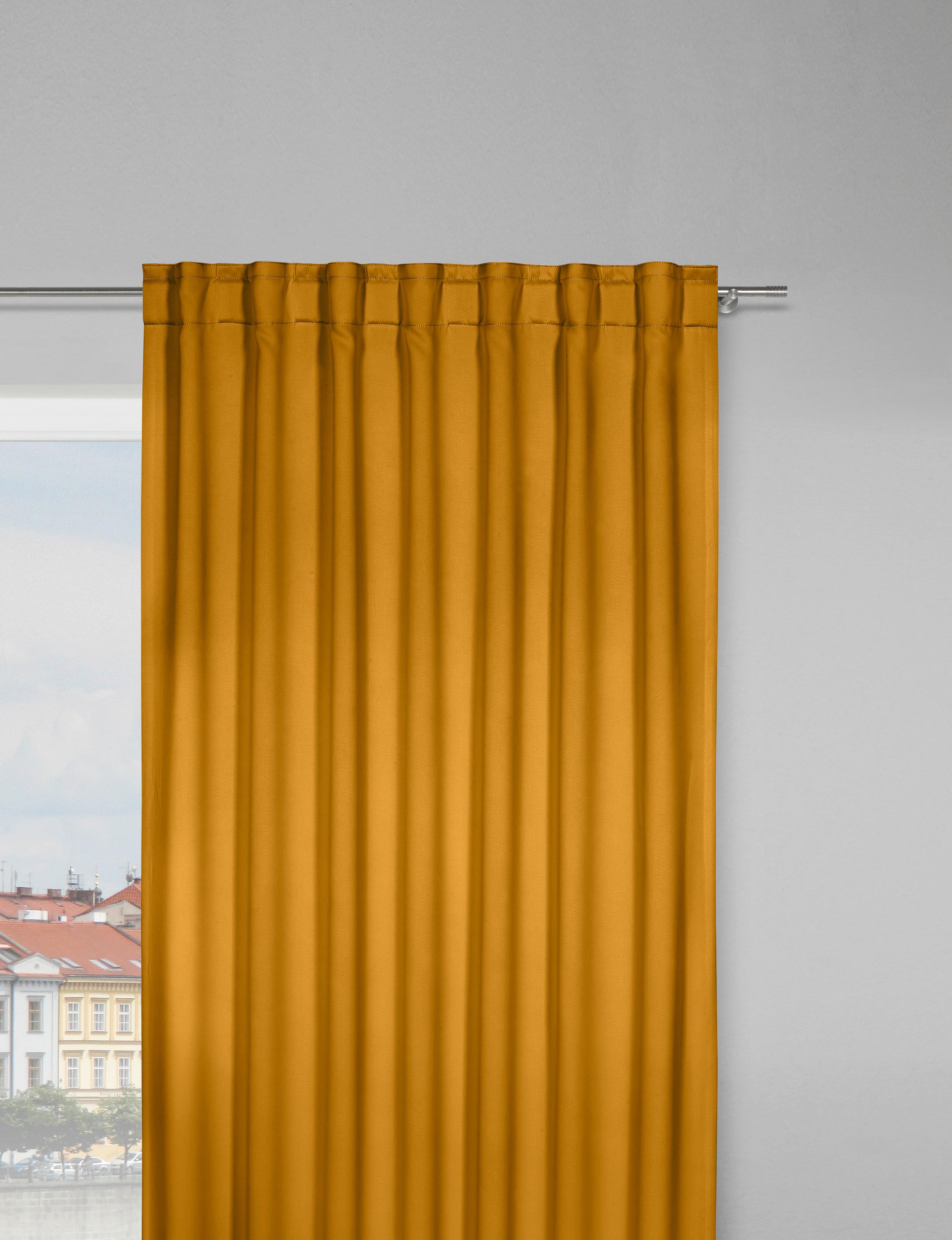 Zatemnitvena Zavesa Riccardo, Rumena, 140x245cm - rumena, Moderno, tekstil (140/245cm) - Premium Living