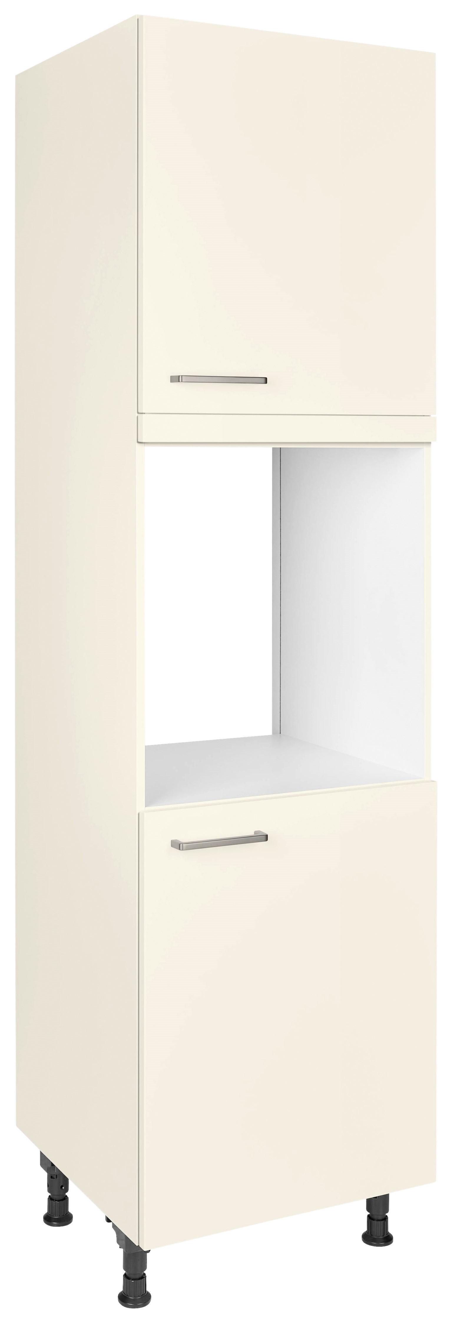Geräteumbauschrank Touch Magnolie - Edelstahlfarben/Magnolie, MODERN, Holzwerkstoff/Metall (60/216,6/58cm) - Nobilia