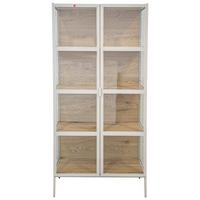 Vitrina Bray - barve hrasta/bež, Moderno, kovina/umetna masa (80/172/35cm) - Mömax