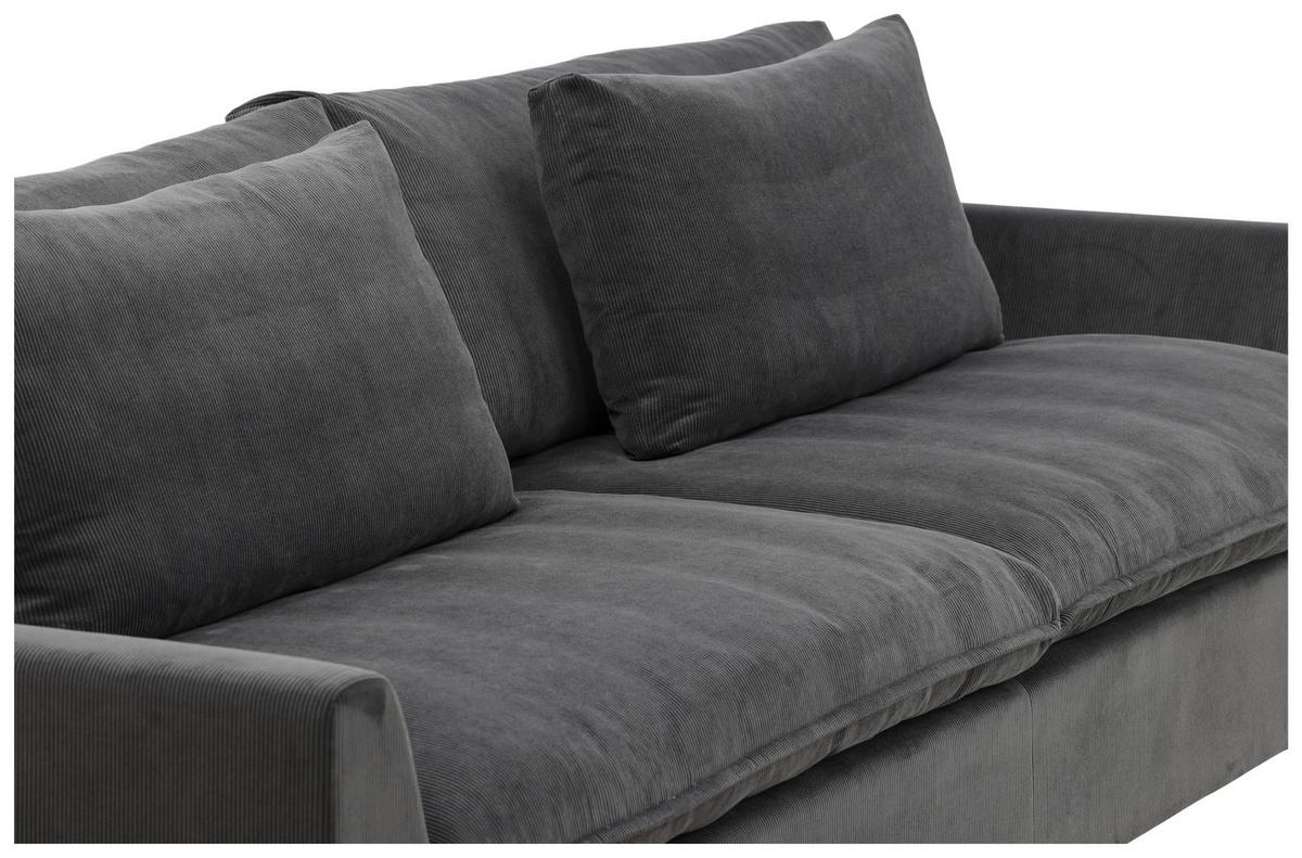 3-SITZER-SOFA DURHAM - Dunkelgrau, Design, Holz/Textil (270/82/105cm) - Livetastic