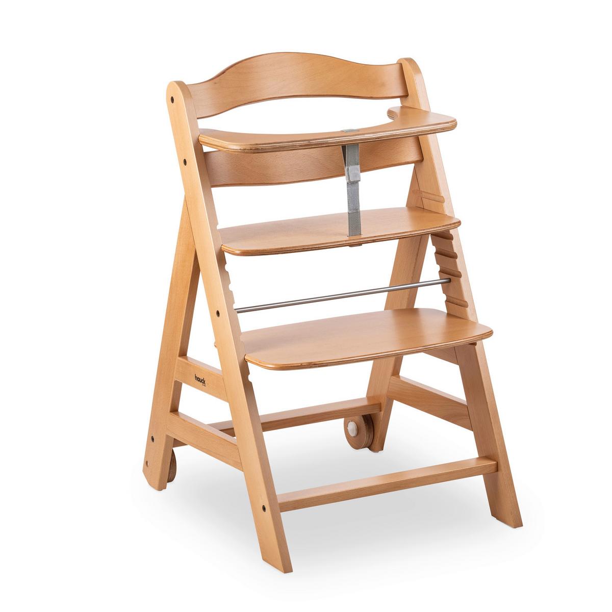 WYSOKIE KRZESŁO 66404 BETA+ - kolor bukowy, Basics, drewno (48/79/58cm) - Hauck