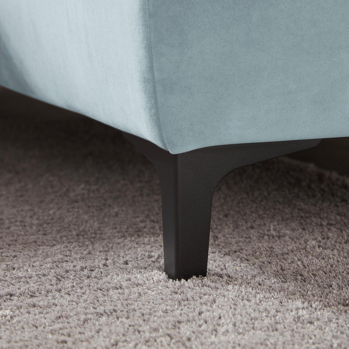 Ecksofa Emma rechts Hellblau - Schwarz/Hellblau, MODERN, Textil (301/210cm) - Premium Living