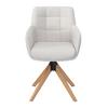STOL MED ARMSTÖD MAILO - ljusgrå/naturfärgad, Modern, metall/trä (56/92/62cm) - Bessagi Home