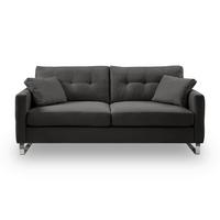 2,5-Sitzer-Sofa Hera Grau - Chromfarben/Grau, Basics, Holz/Textil (203/92/94cm) - MID.YOU