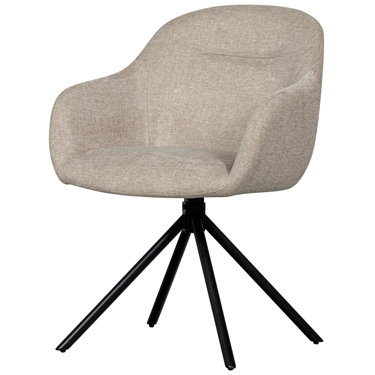 Armlehnstuhl-Set Grant-Jaki Sandfarben B: 57cm - Sandfarben/Schwarz, MODERN, Textil/Metall (57/80/61cm) - Livetastic