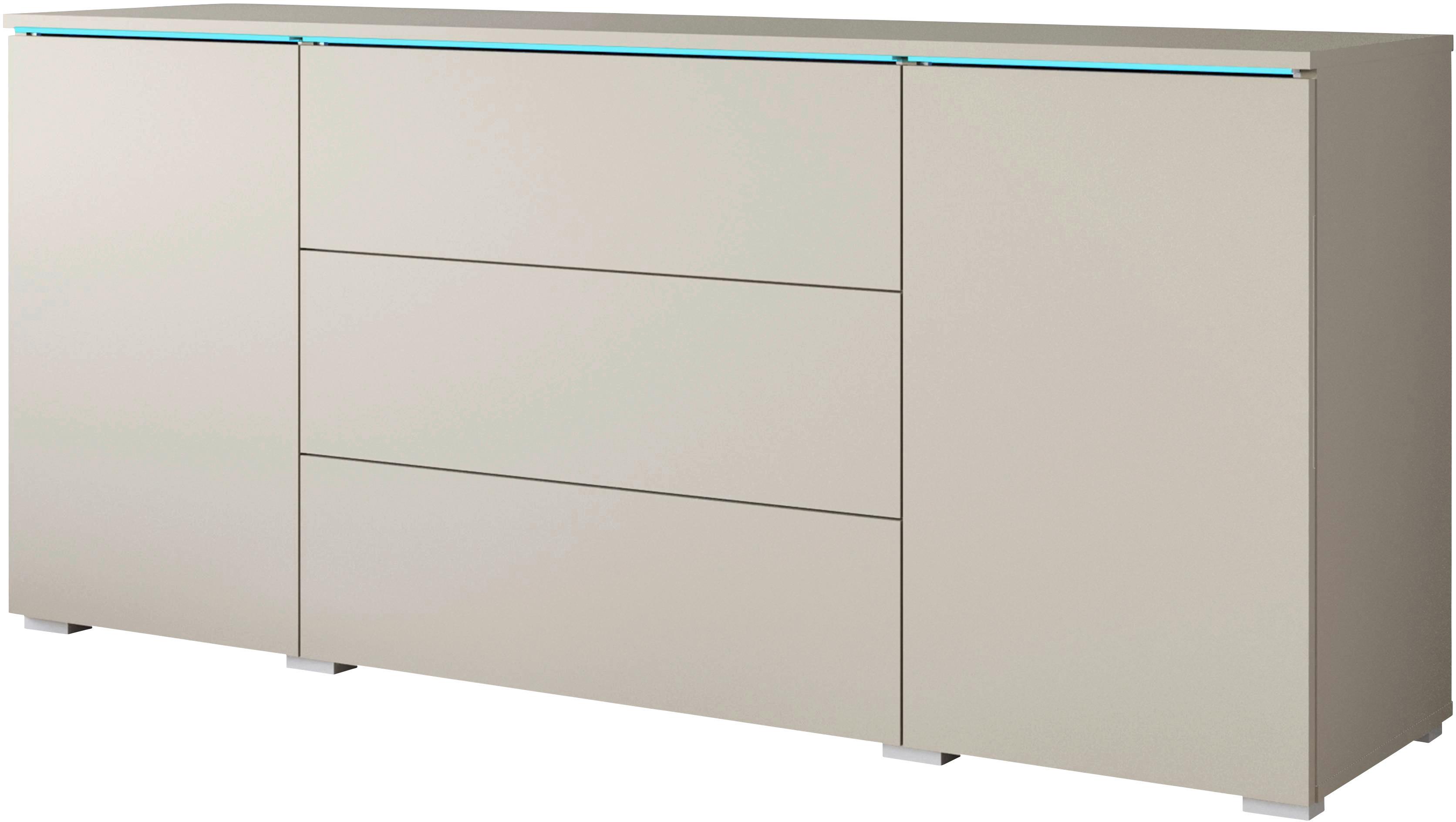 Komoda Vera - kašmir/siva, Trend, drvni materijal/plastika (150/67,9/39,5cm) - P & B