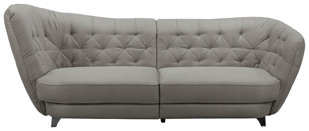 Megasofa "Retro" , braun - Chromfarben/Braun, MODERN, Textil/Metall (256/85/115cm) - MID.YOU