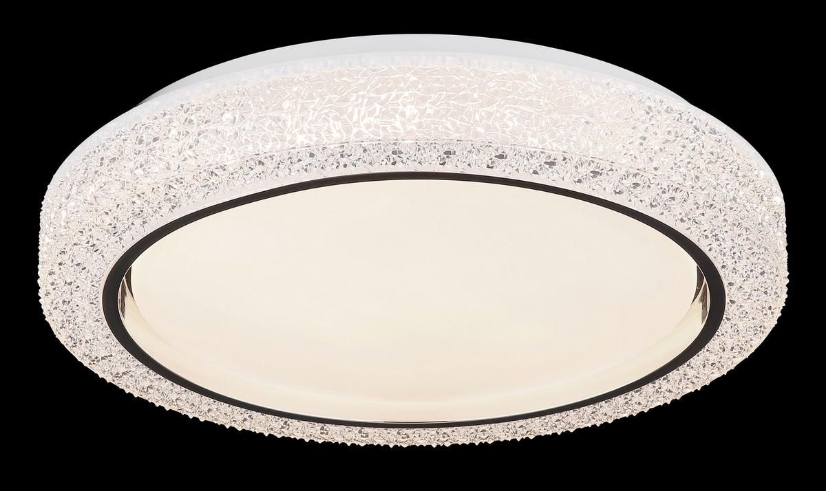 Plafonieră cu LED 41265K - străveziu/opal, Basics, plastic/metal (40/8cm) - Globo