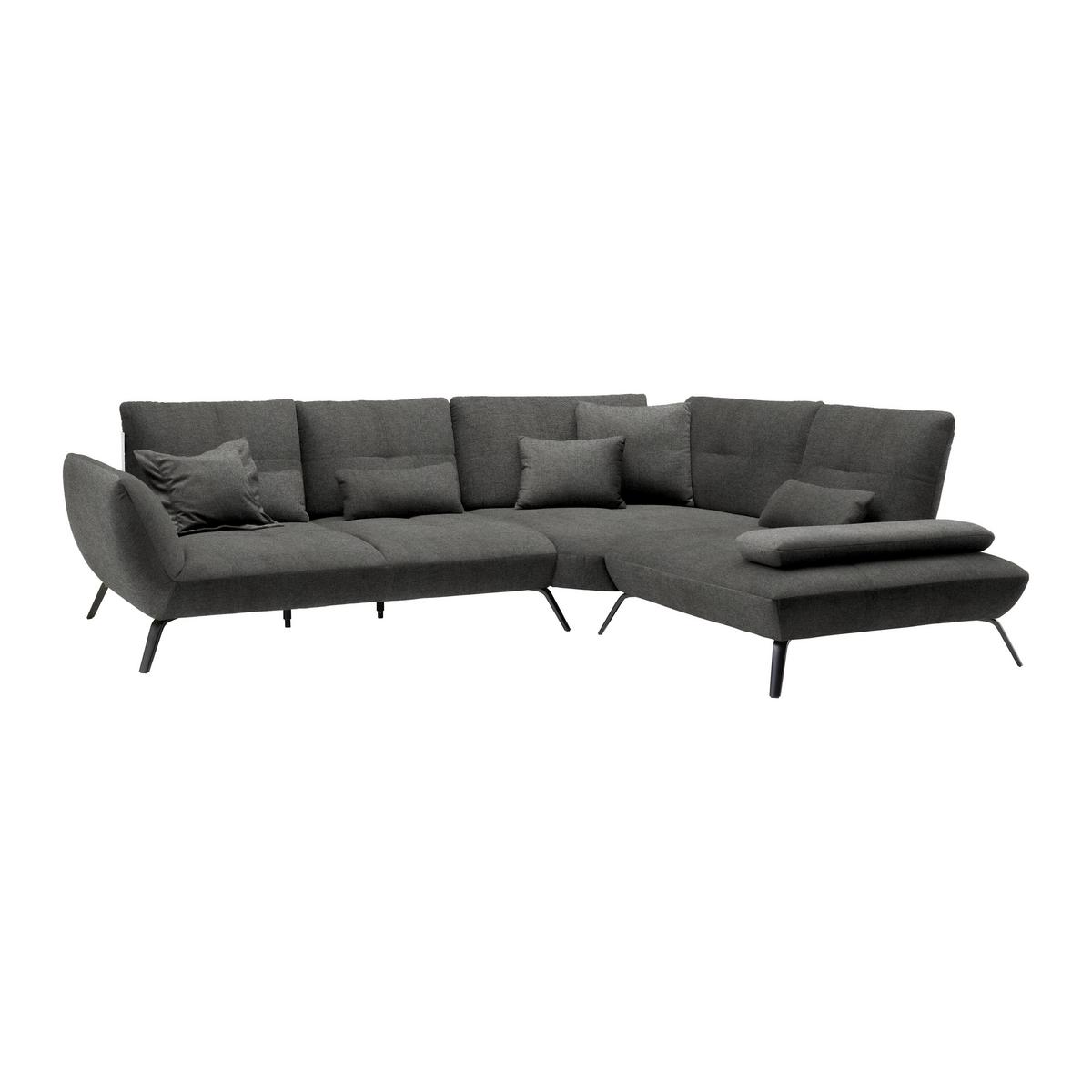 Wohnlandschaft Trendy Anthrazit - Anthrazit/Schwarz, MODERN, Holzwerkstoff/Textil (310/93/250cm) - Premium Living