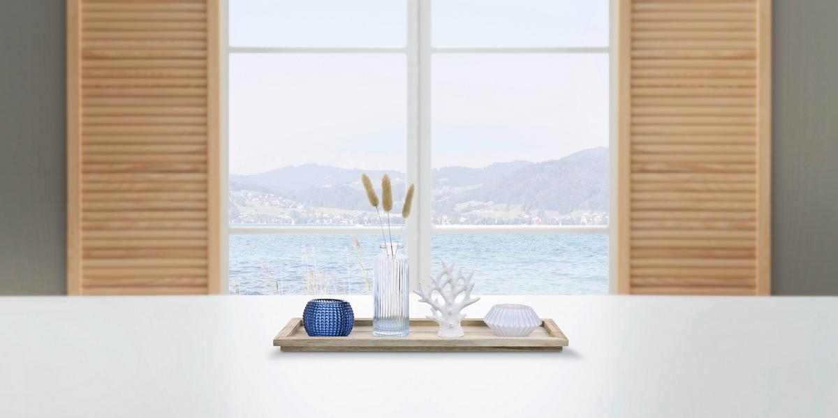 ZESTAW ŚWIECZNIKÓW M5075-N - różnokolorowy, Lifestyle, tworzywo sztuczne/materiały naturalne (40/12,5/19,5cm) - Ambia Home