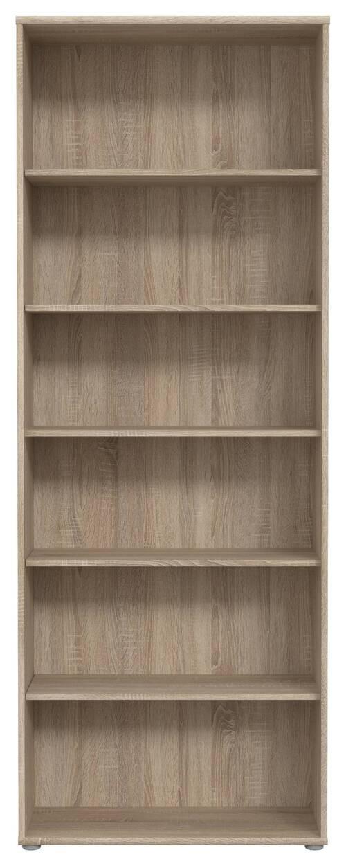 Regal Tempra 2, Barva Hrasta Sonoma - barve aluminija/hrast sonoma, Basics, leseni material (74/198/35cm) - Mömax