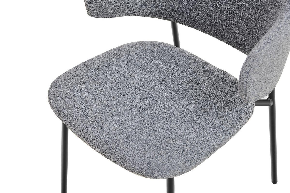 Set Naslanjačev Bouclé, Temno Siva, 2-Delni - temno siva/črna, Moderno, kovina/tekstil (54/83/59cm) - Livetastic