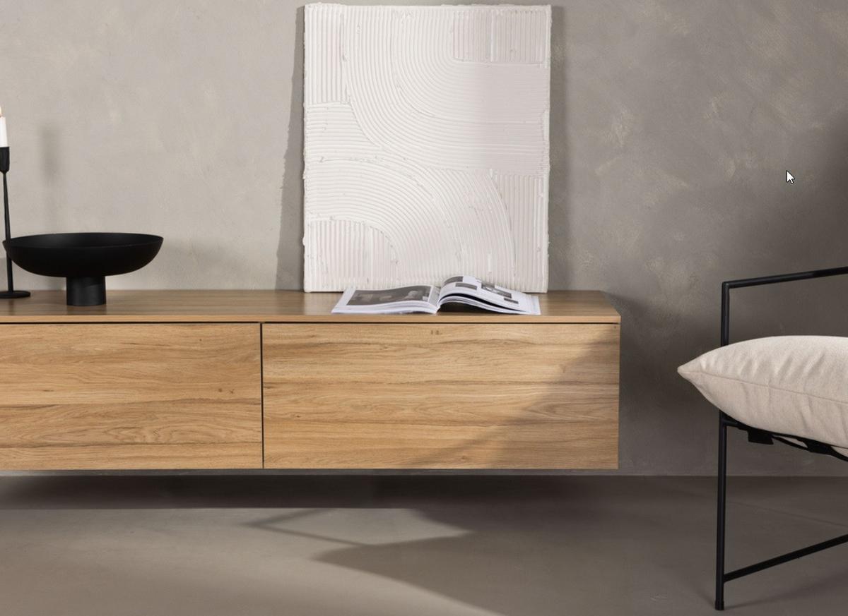 LOWBOARD FRIHAMN - Naturfarben, Design, Holz (160/35/45cm) - Livetastic