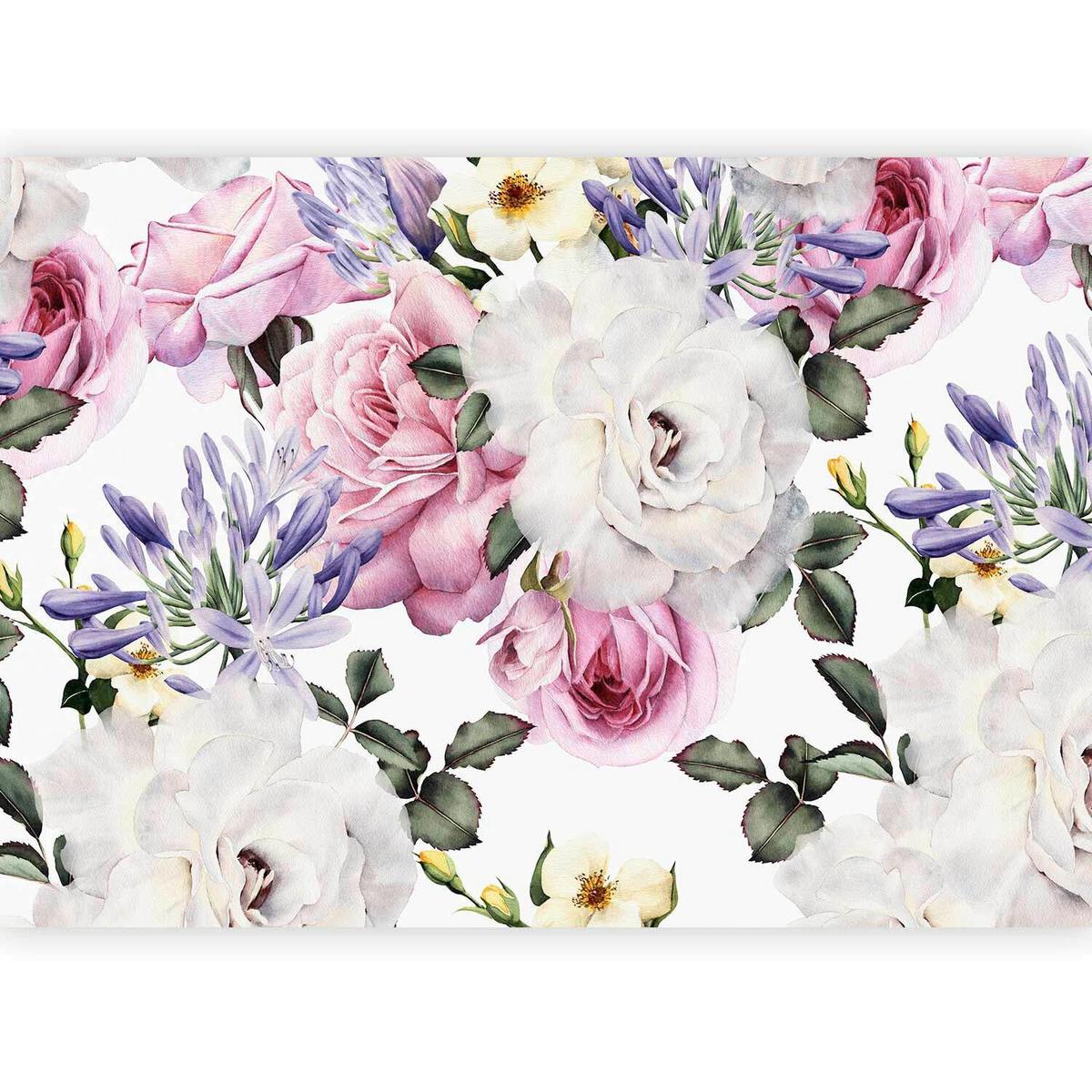 Fototapeta Sentimental Garden, 350x245cm - vijolična/bela, Trendi, tekstil (350/245cm) - artgeist