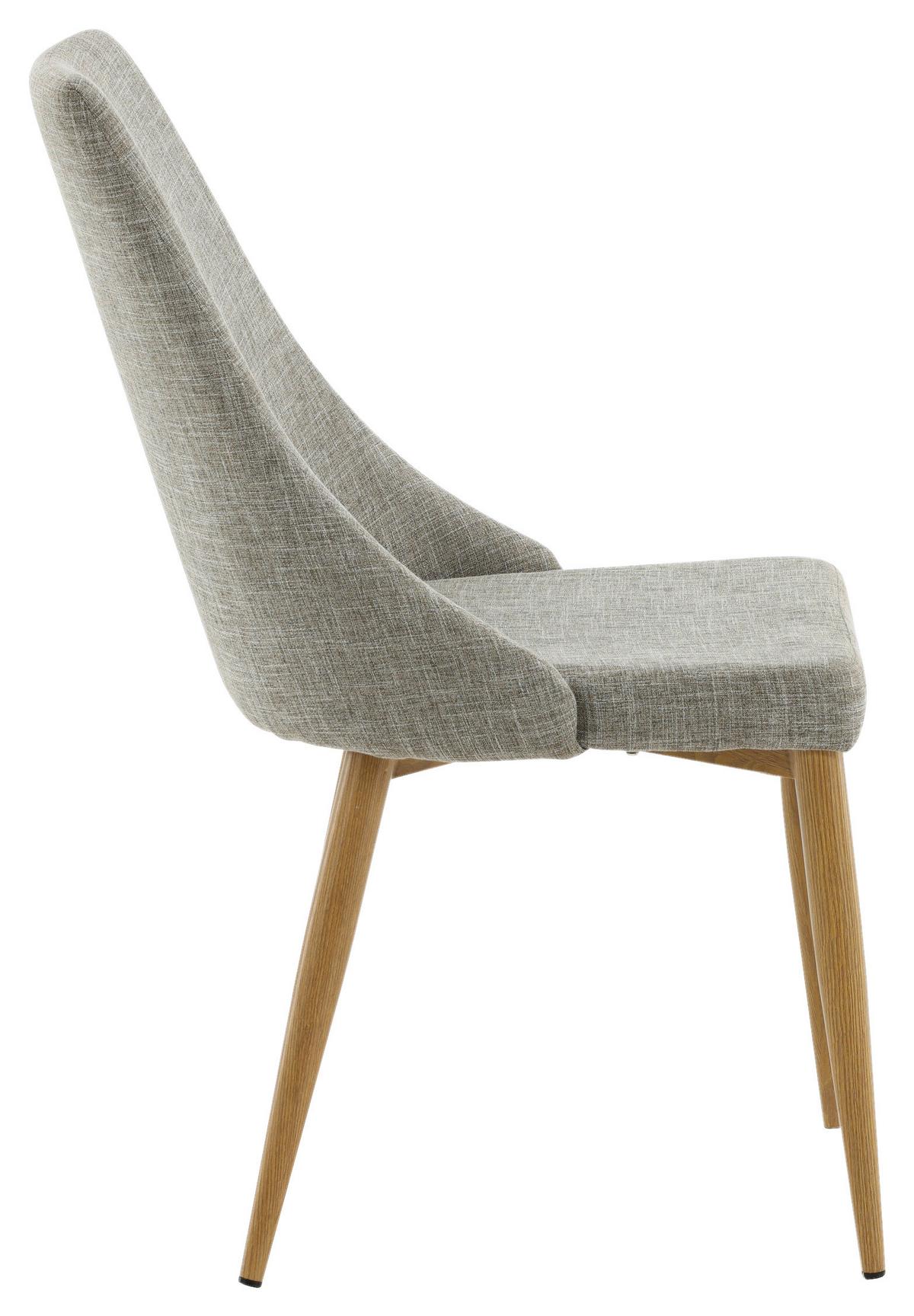 STUHL-SET LEONE - Beige/Hellgrau, Design, Textil/Metall (46.5/91/63cm) - Livetastic