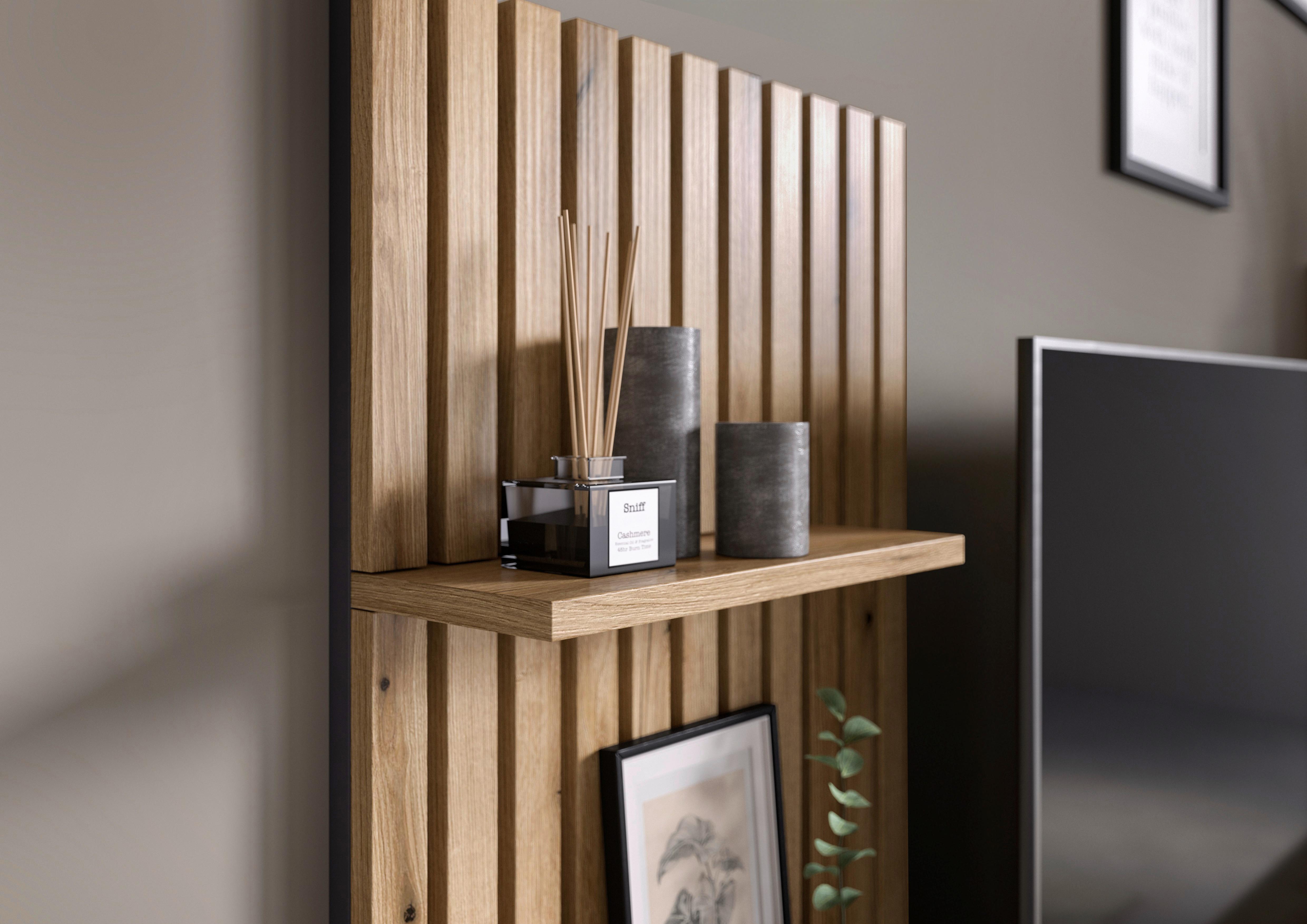Ansamblu mobilier cameră de zi MAILAND - culoare lemn stejar/antracit, Modern, sticlă/material pe bază de lemn (250/135/38cm) - Modern Living
