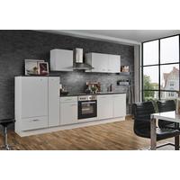 Küchenblock White-Classic ca. 310 cm Weiß - Silberfarben/Graphitfarben, KONVENTIONELL, Holzwerkstoff/Kunststoff (310cm) - Menke
