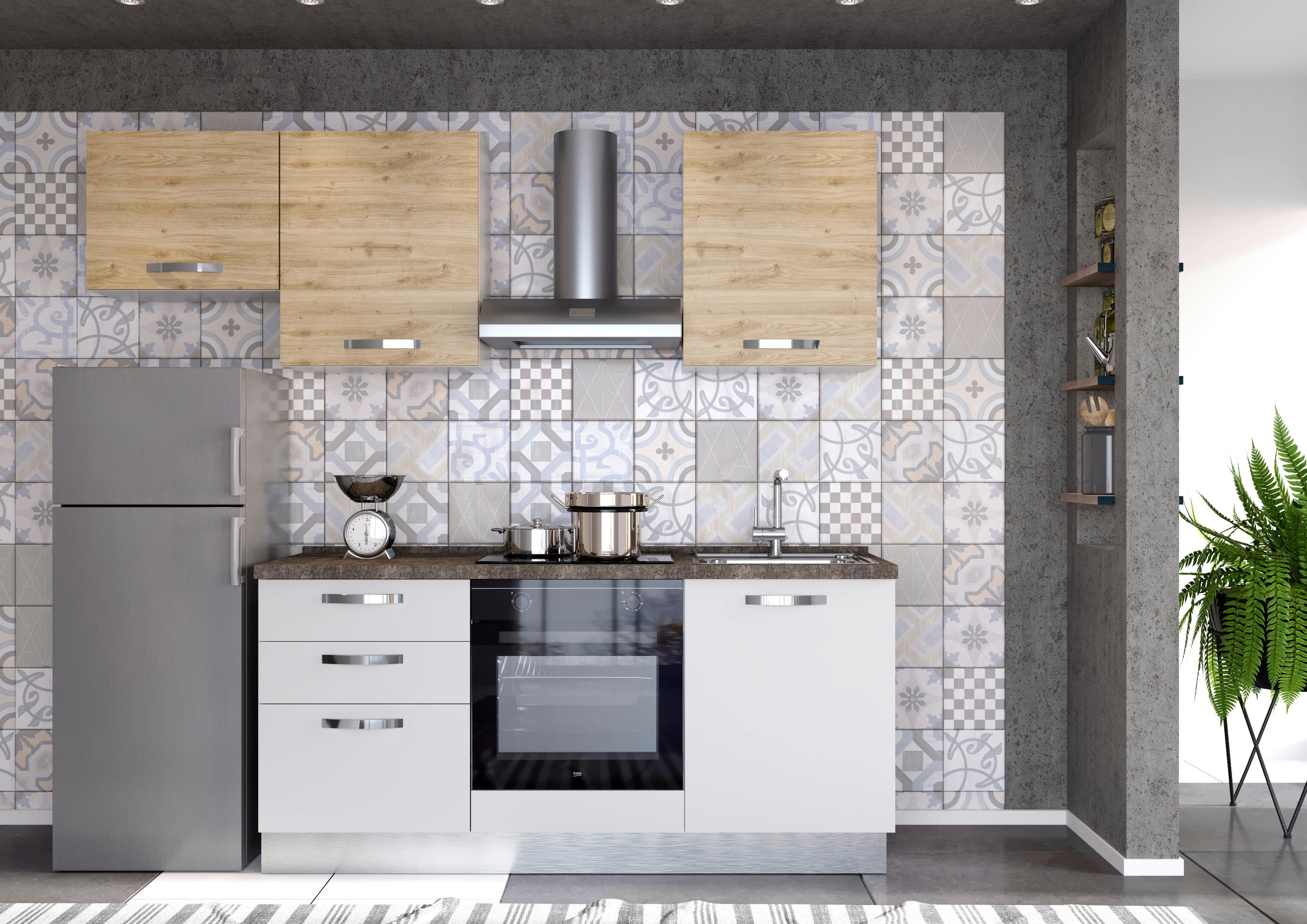 Blok Kuhinja S Aparatima Star - boje hrasta/svijetlo siva, Moderno, drvni materijal (240/216/60cm) - Mömax