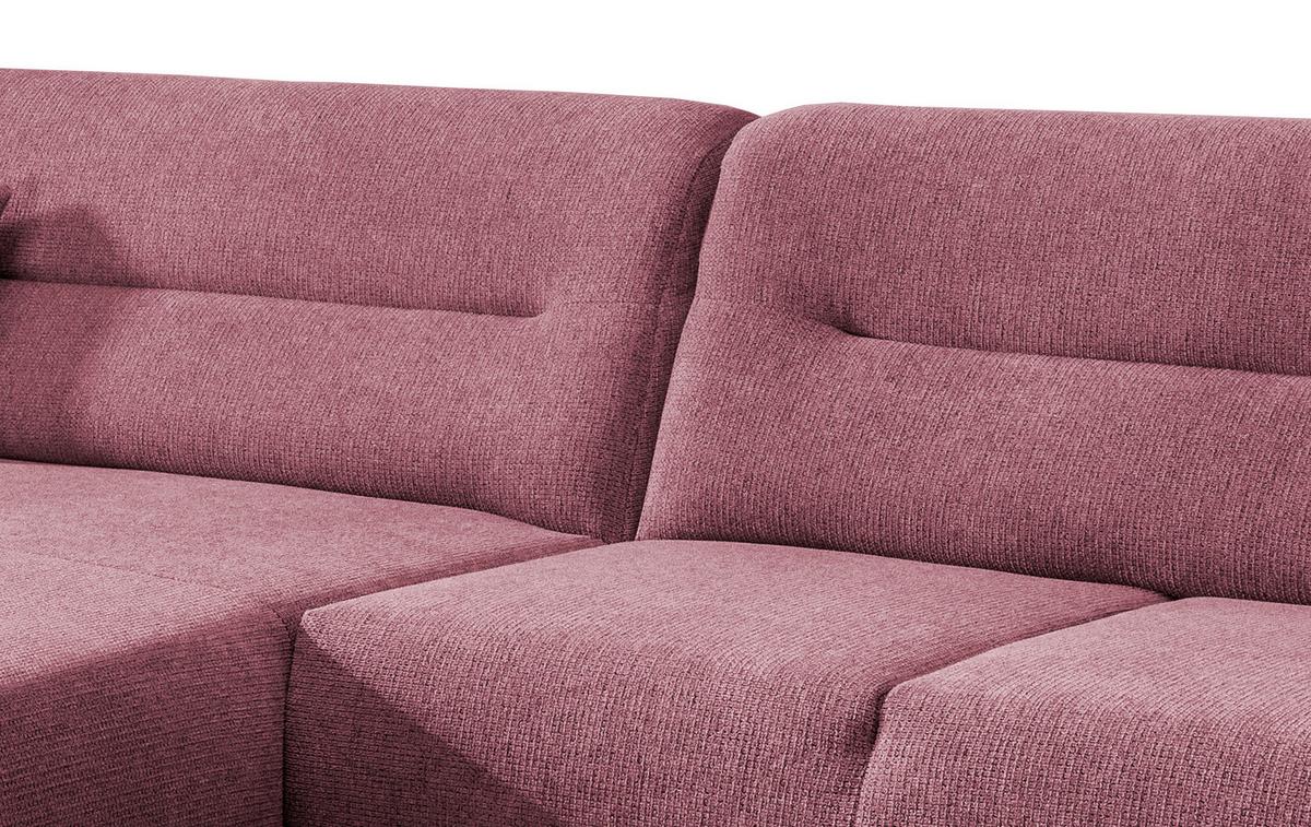 Wohnlandschaft Drago Brombeere Chenille - Wildeiche/Brombeere, MODERN, Holz/Textil (166/290cm) - MID.YOU