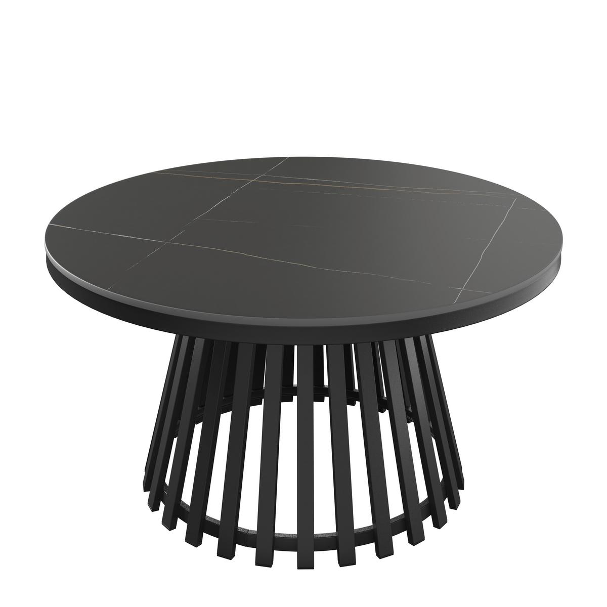 Couchtisch Pela Schwarz MDF - Schwarz, MODERN, Holzwerkstoff/Stein (90/90/45cm) - Bessagi Home
