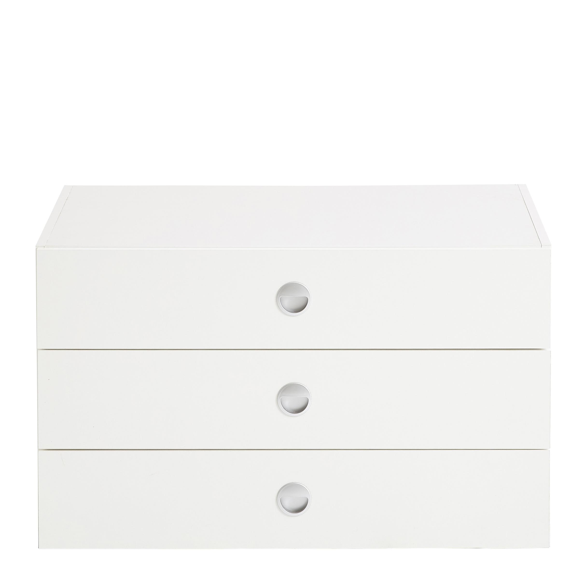WKŁAD Z SZUFLADAMI ZUBEHÖR - biały, materiał drewnopochodny (82/49/49cm) - Carryhome