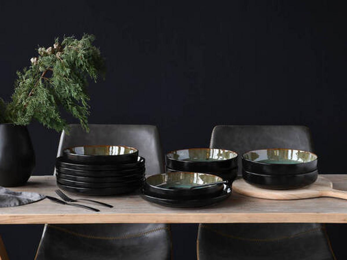 Jedilni Servis Nordic Fjord Green, 12-Delni - zelena, Trend, keramika - Creatable