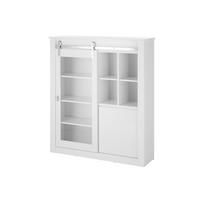 Vitrine Daytona Weiß - Chromfarben/Weiß Hochglanz, Design, Holzwerkstoff/Metall (133/152/38cm) - Livetastic