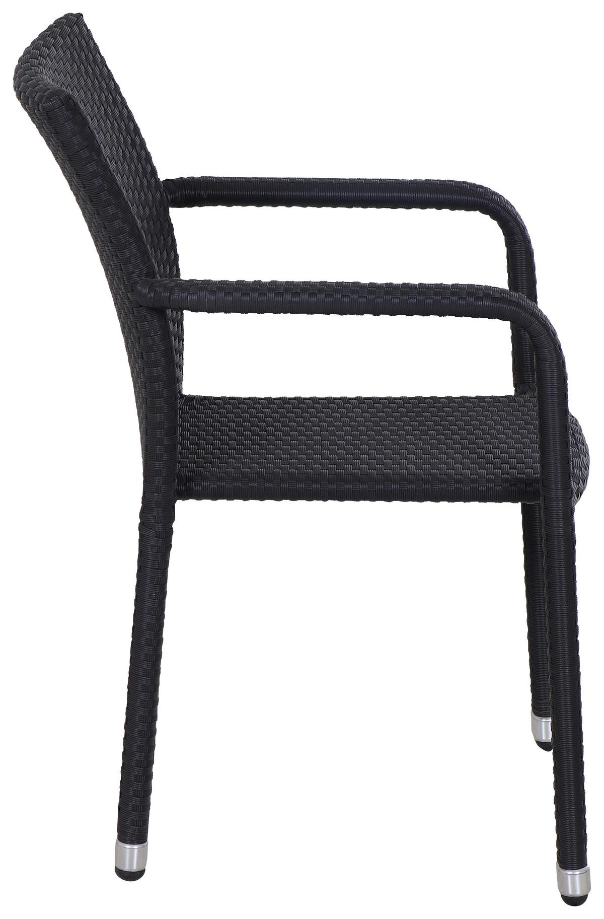 Stapelsessel Schwarz wetterfest - Schwarz, MODERN, Kunststoff/Metall (56/83/60cm) - Siena Garden