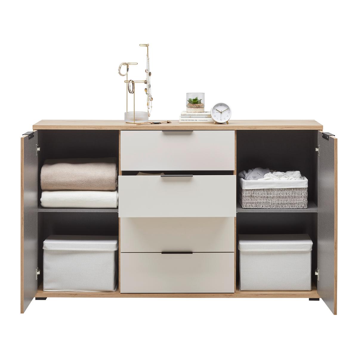 Kommode Rabina Eichefarben - Kaschmir/Eichefarben, Konventionell, Holzwerkstoff/Kunststoff (150/91/38cm) - Mömax