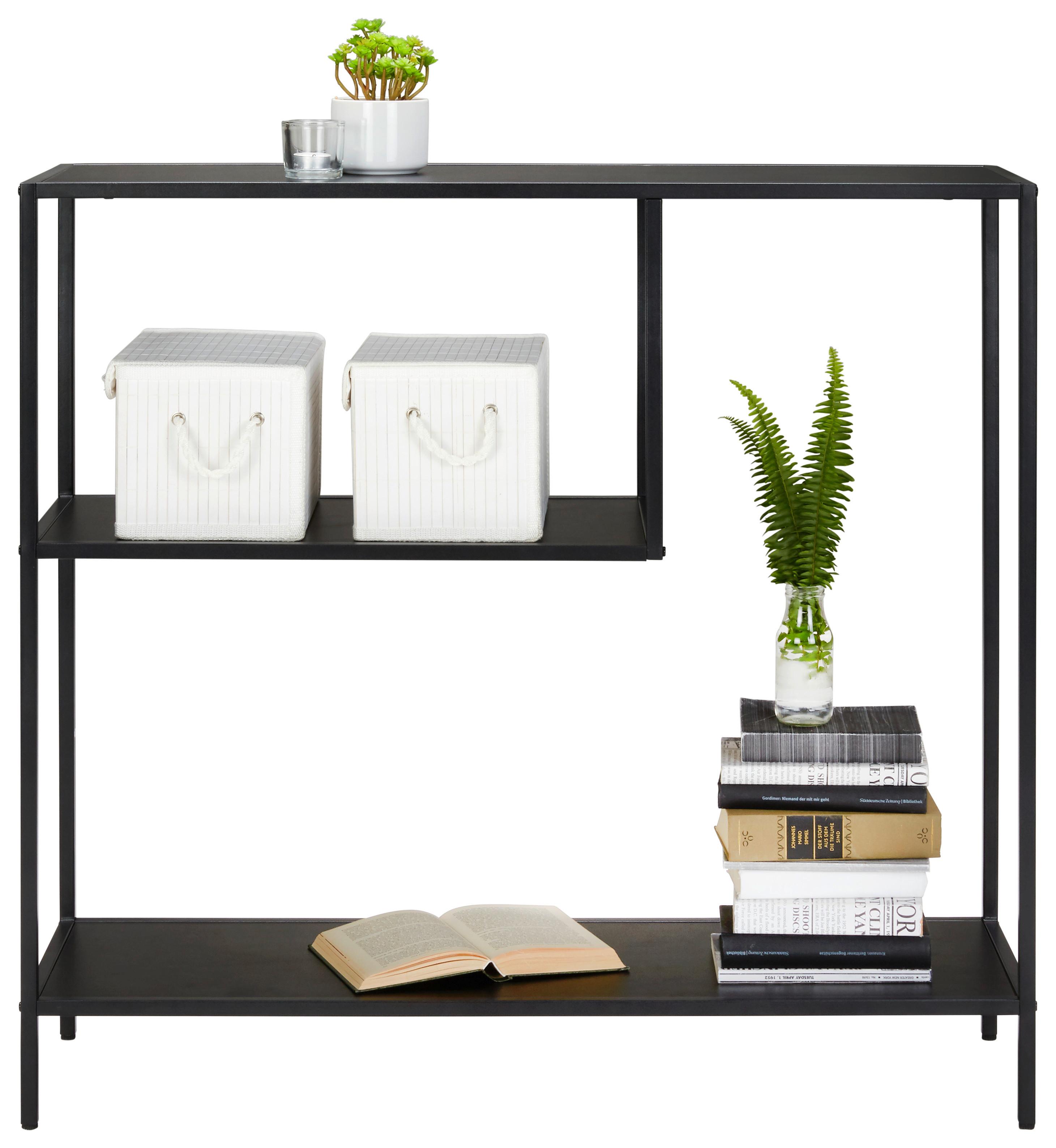 étagère in Schwarz - noir, Modern, métal/matériau de bois (100/96/33cm) - Mömax